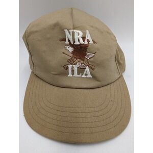 NRA ILA National Rifle Association Logo Tan Beige Hat Vintage Eagle Baseball Cap